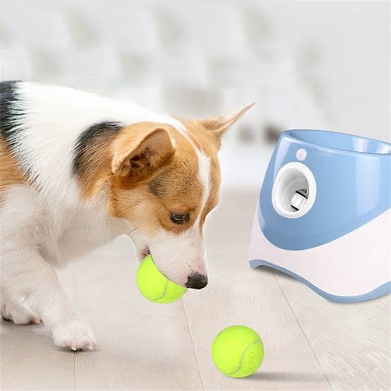 Automatic Throwing Machine Catapult for Dog Pet Toys Tennis Launcher Pet Ball Throw Device 3/6/9M Section + 3 Balls Dog Training