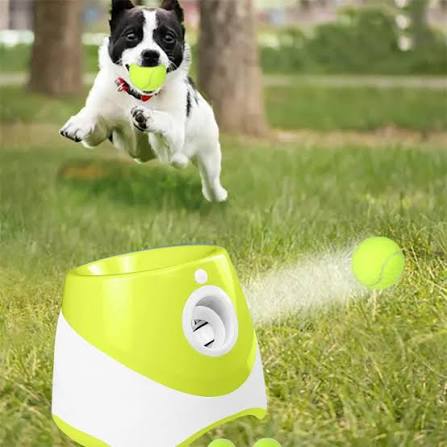 Automatic Throwing Machine Catapult for Dog Pet Toys Tennis Launcher Pet Ball Throw Device 3/6/9M Section + 3 Balls Dog Training